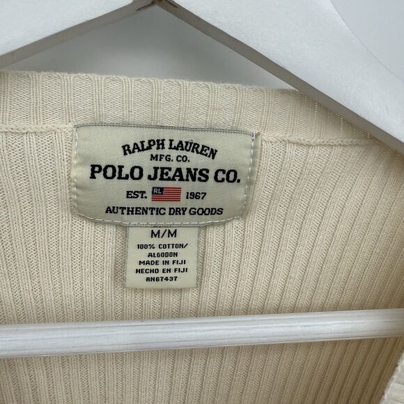 Ralph Lauren Polo Jeans Co Beige & Brown Sweater Top Size Medium Y2k - Picture 6 of 10